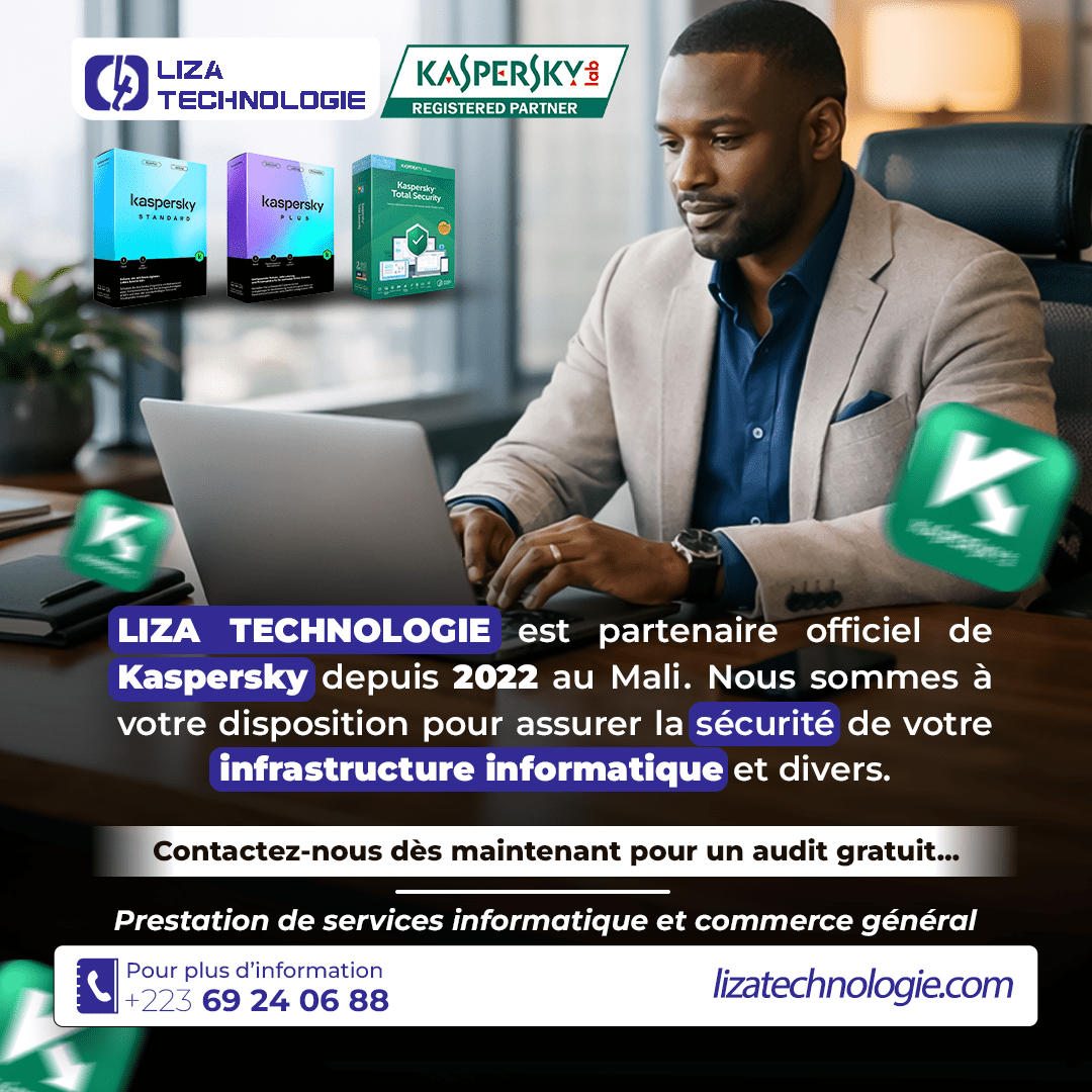 You are currently viewing Protégez votre entreprise avec l&rsquo;expertise de Liza Technologie et Kaspersky !